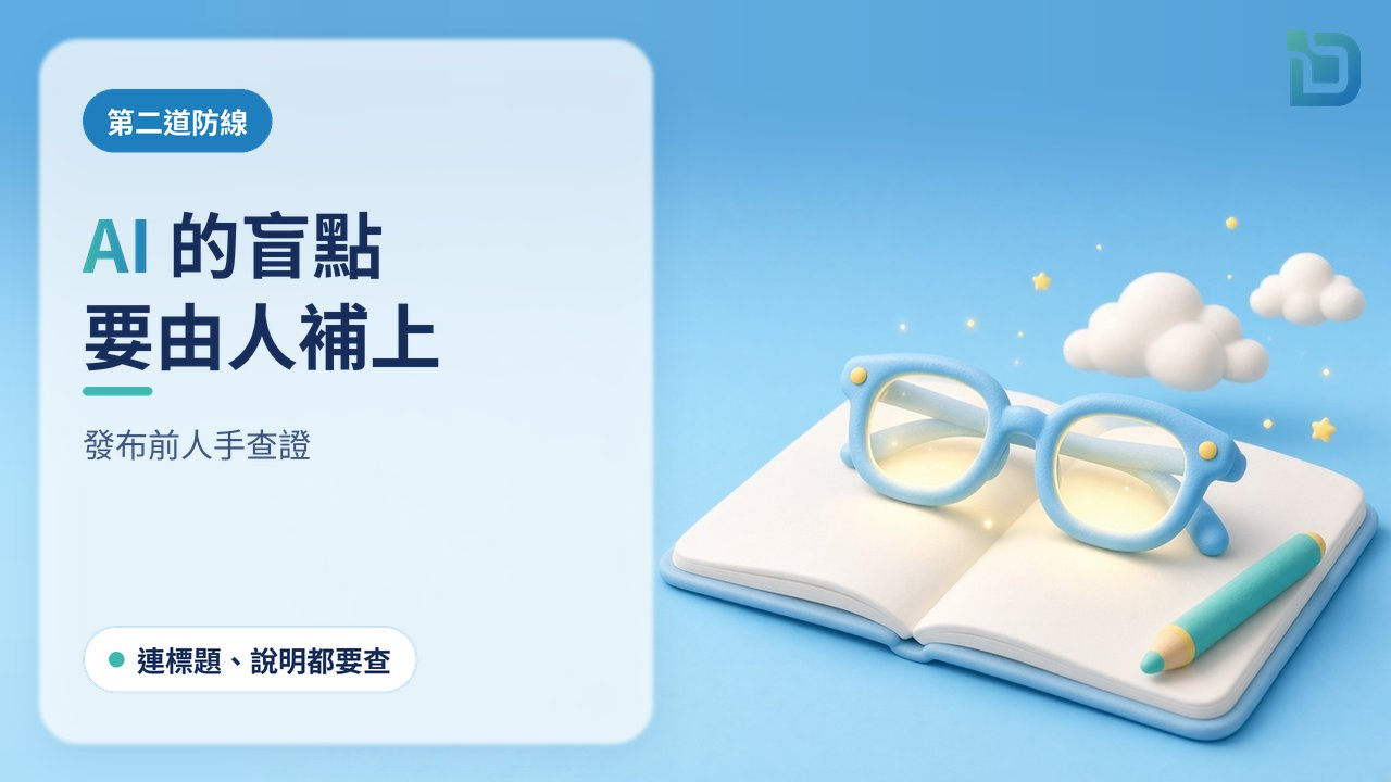 AI 看不到的地方,要由人看:一副軟陶眼鏡放在打開的空白筆記簿上,鏡片下的位置微微發亮