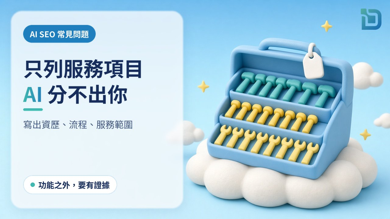 只列服務項目,AI分不出你:工具箱內每件工具都一模一樣